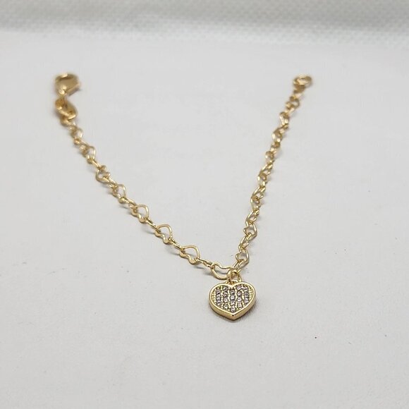 Brand New Brazilian 18k Gold Filled Hearts Bracelet - Picture 1 of 4